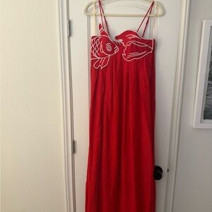 FARM Rio Red Fish Top Maxi Dress